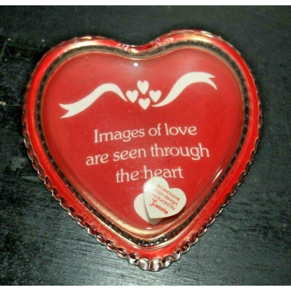 Vintage Avon Fostoria Glass Heart shape‎ Paper weight